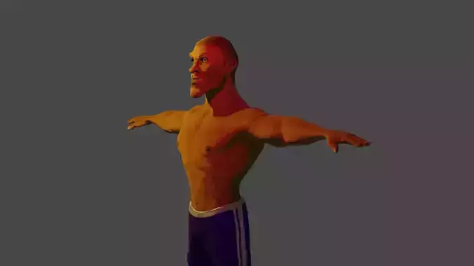 Black man stylised character fully rigged Low-poly 3D model