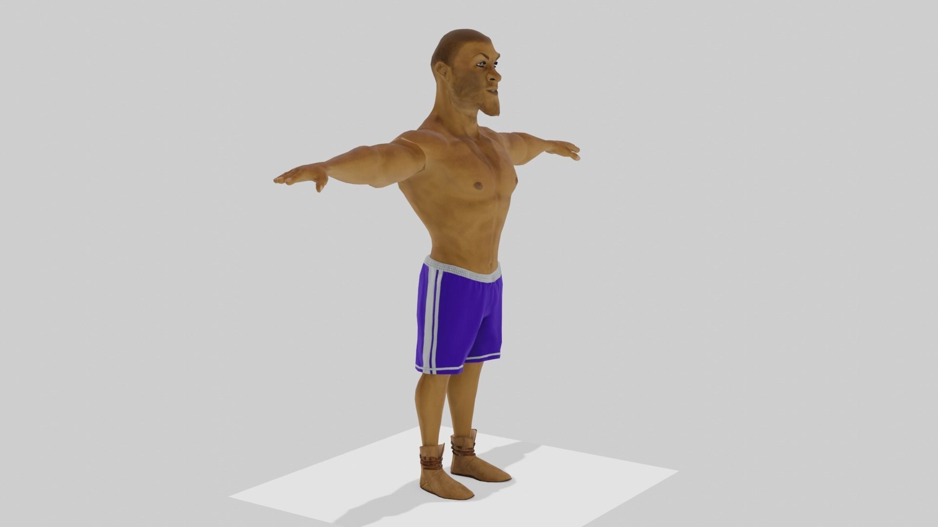 Black man stylised character fully rigged Low-poly 3D model_5