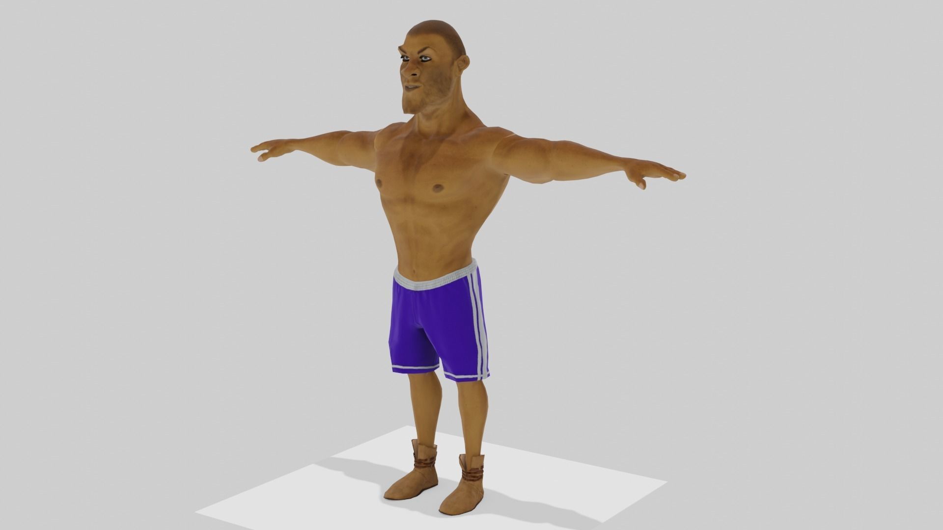 Black man stylised character fully rigged Low-poly 3D model_12