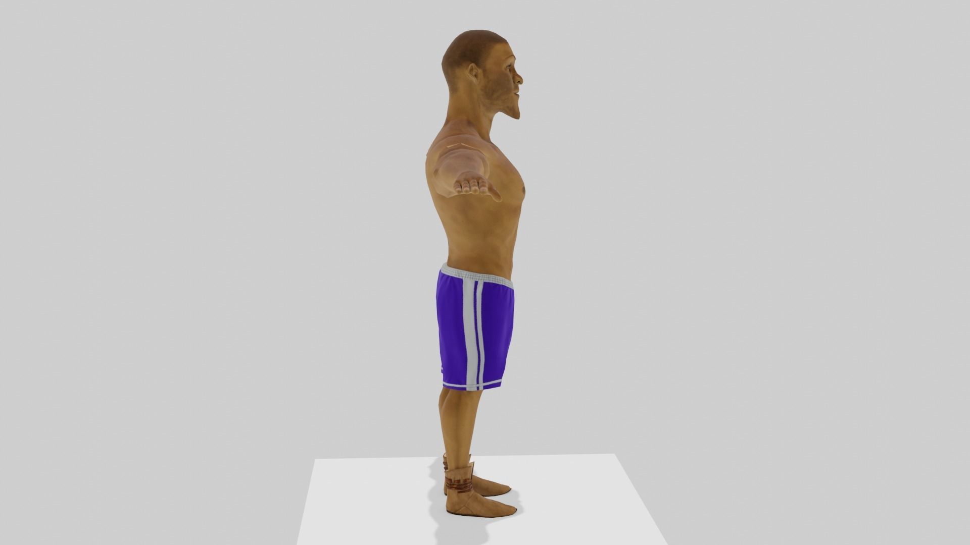 Black man stylised character fully rigged Low-poly 3D model_4