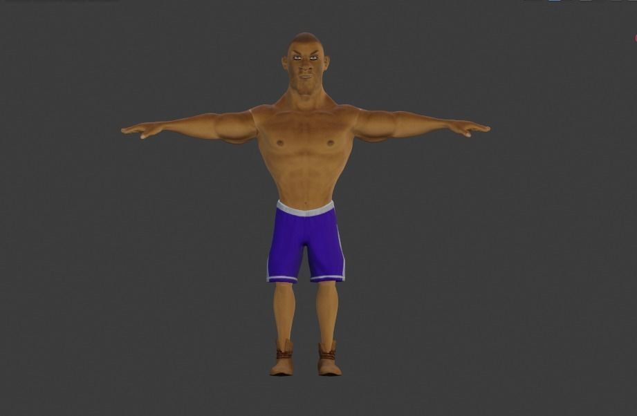 Black man stylised character fully rigged Low-poly 3D model_19