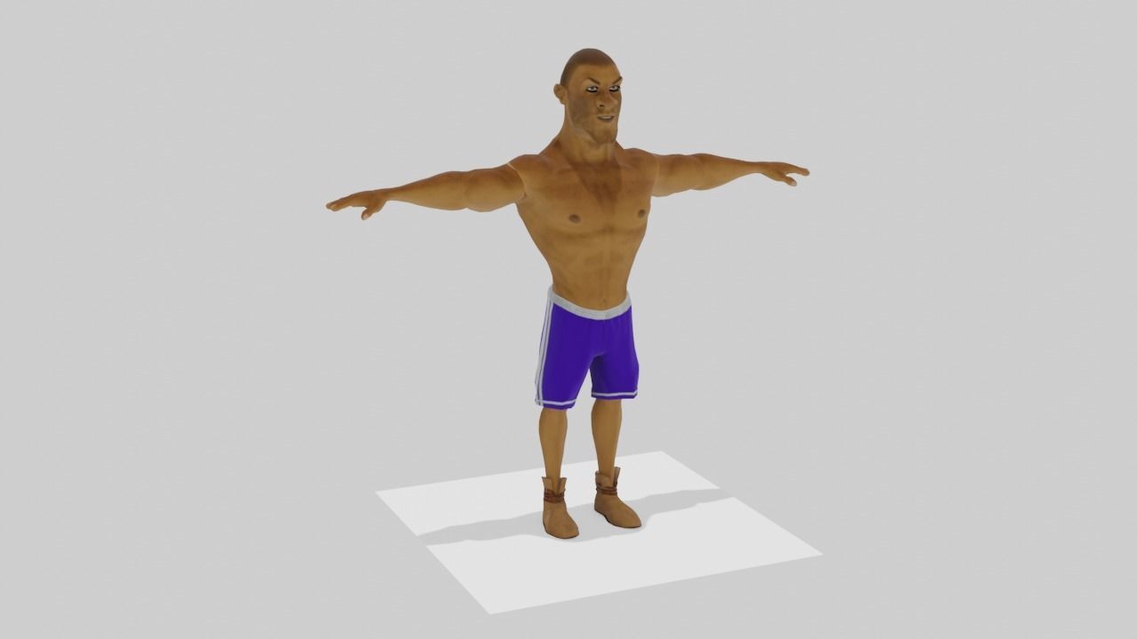Black man stylised character fully rigged Low-poly 3D model_3