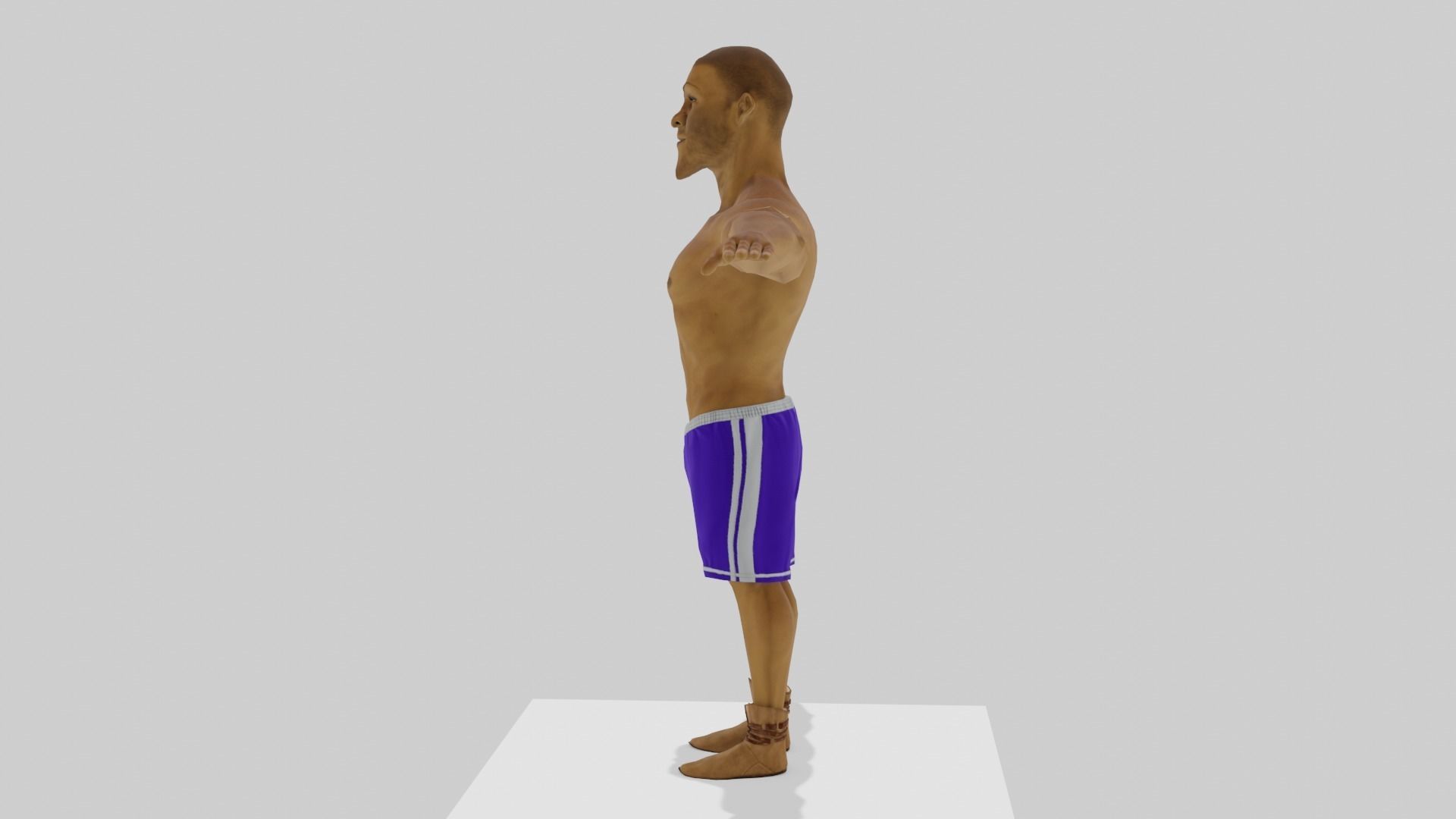 Black man stylised character fully rigged Low-poly 3D model_14