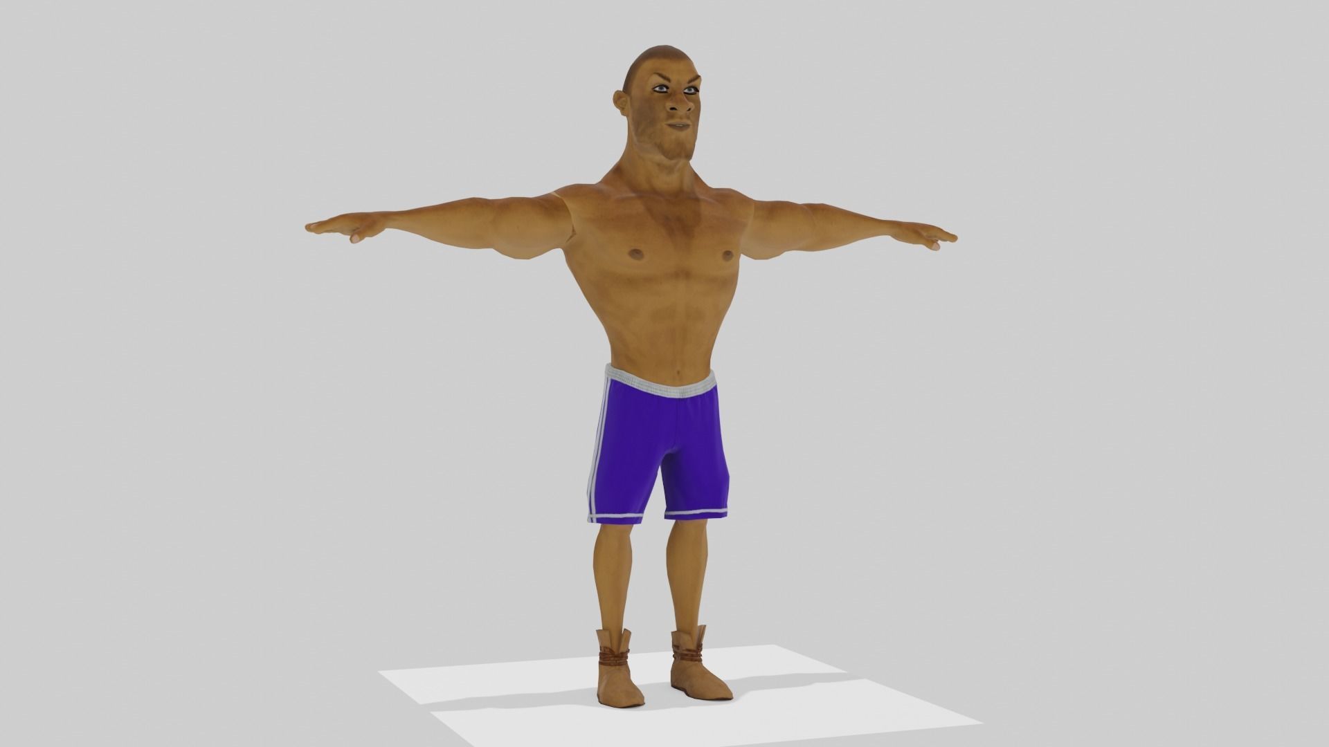 Black man stylised character fully rigged Low-poly 3D model_6