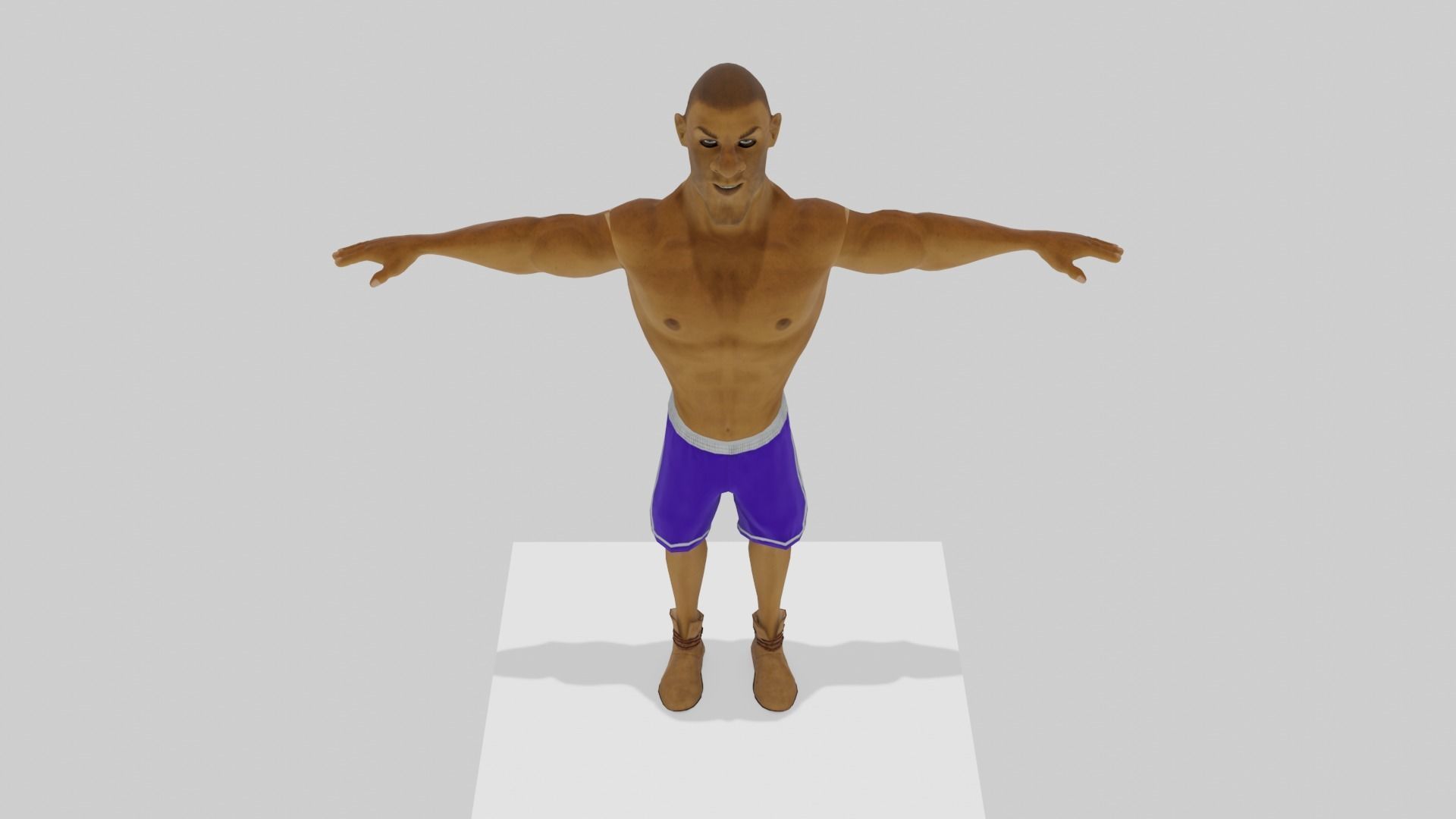 Black man stylised character fully rigged Low-poly 3D model_7