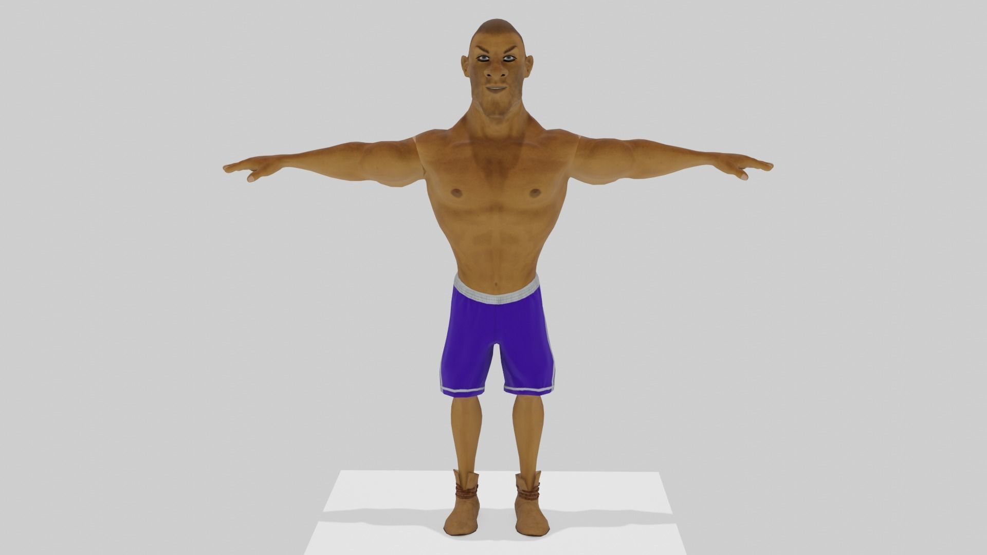 Black man stylised character fully rigged Low-poly 3D model_11