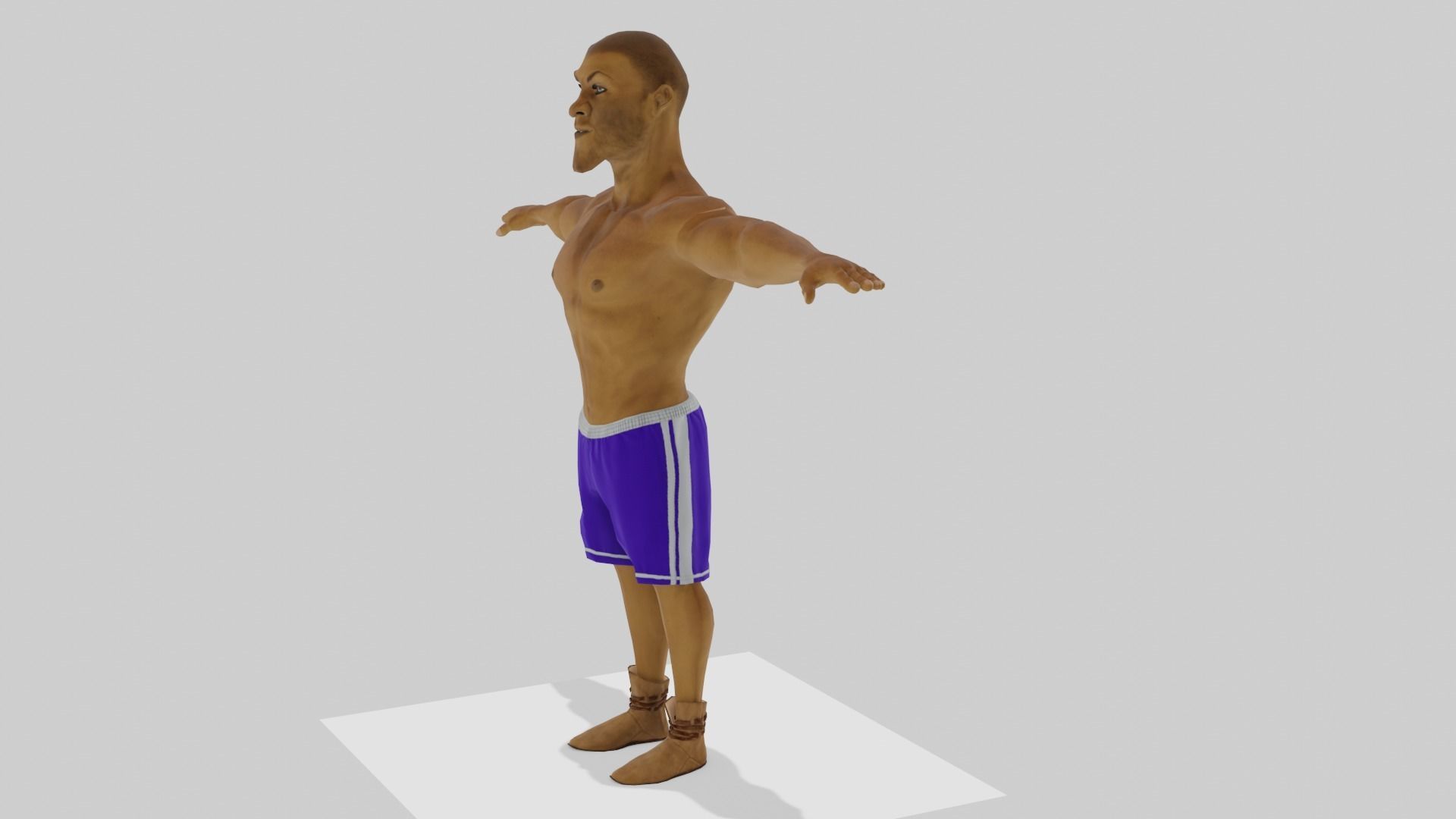 Black man stylised character fully rigged Low-poly 3D model_13