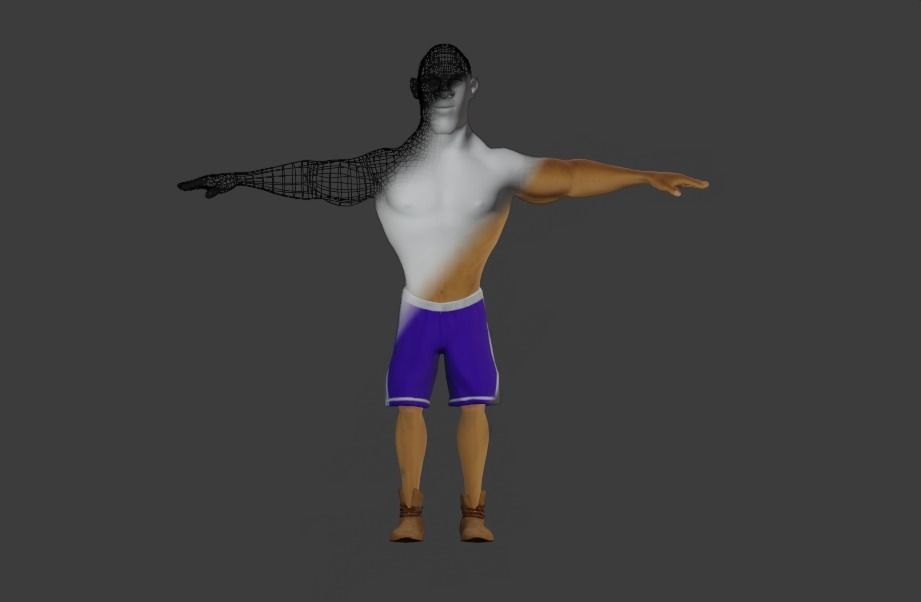 Black man stylised character fully rigged Low-poly 3D model_1