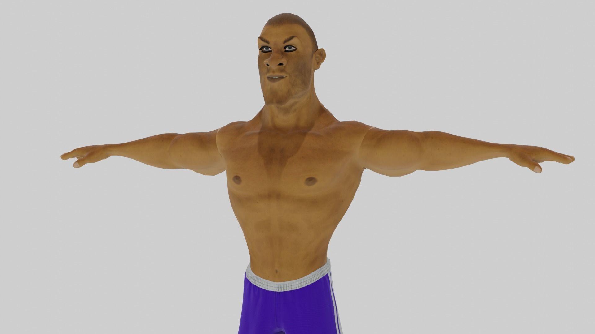 Black man stylised character fully rigged Low-poly 3D model_8