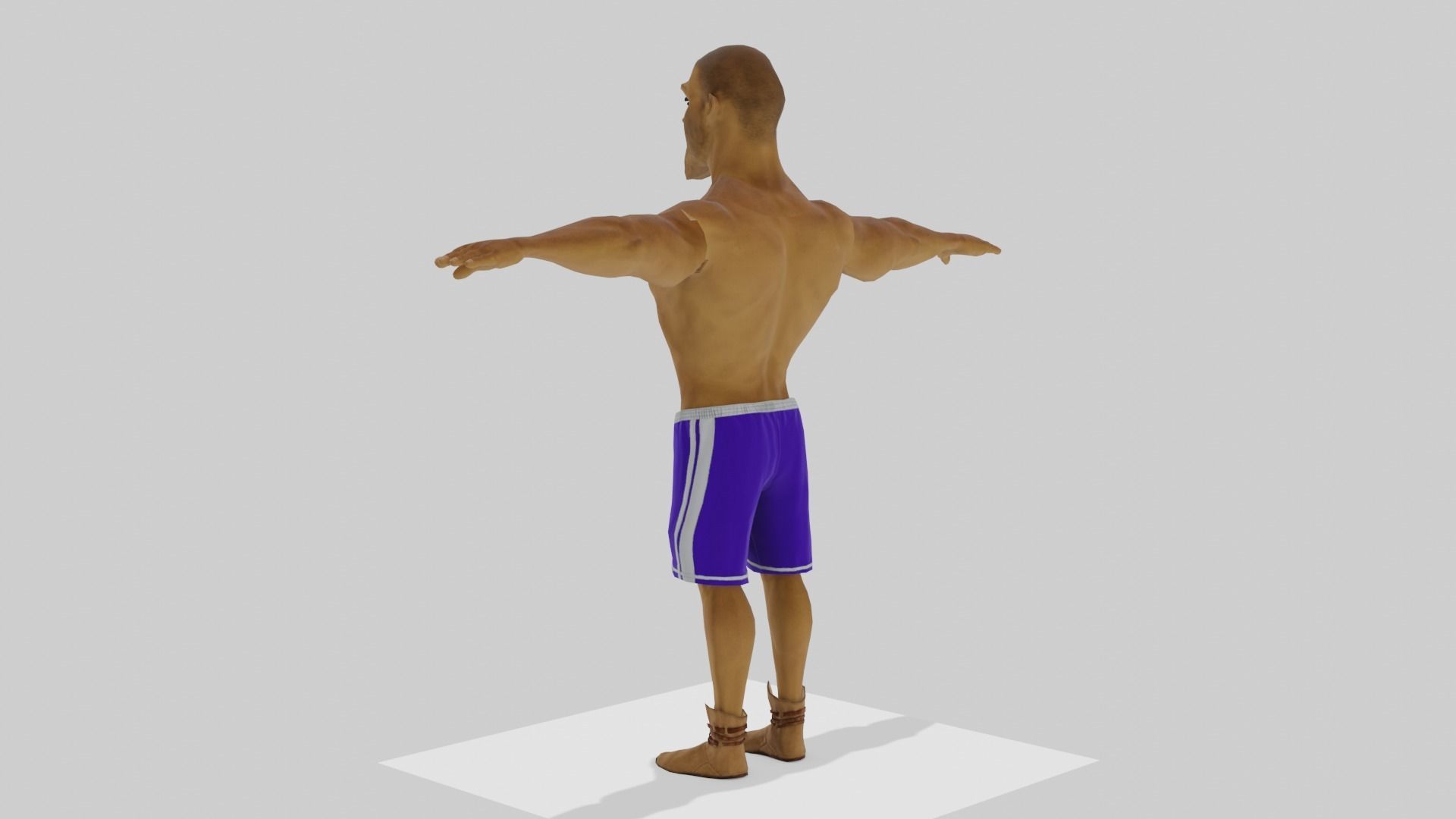 Black man stylised character fully rigged Low-poly 3D model_15