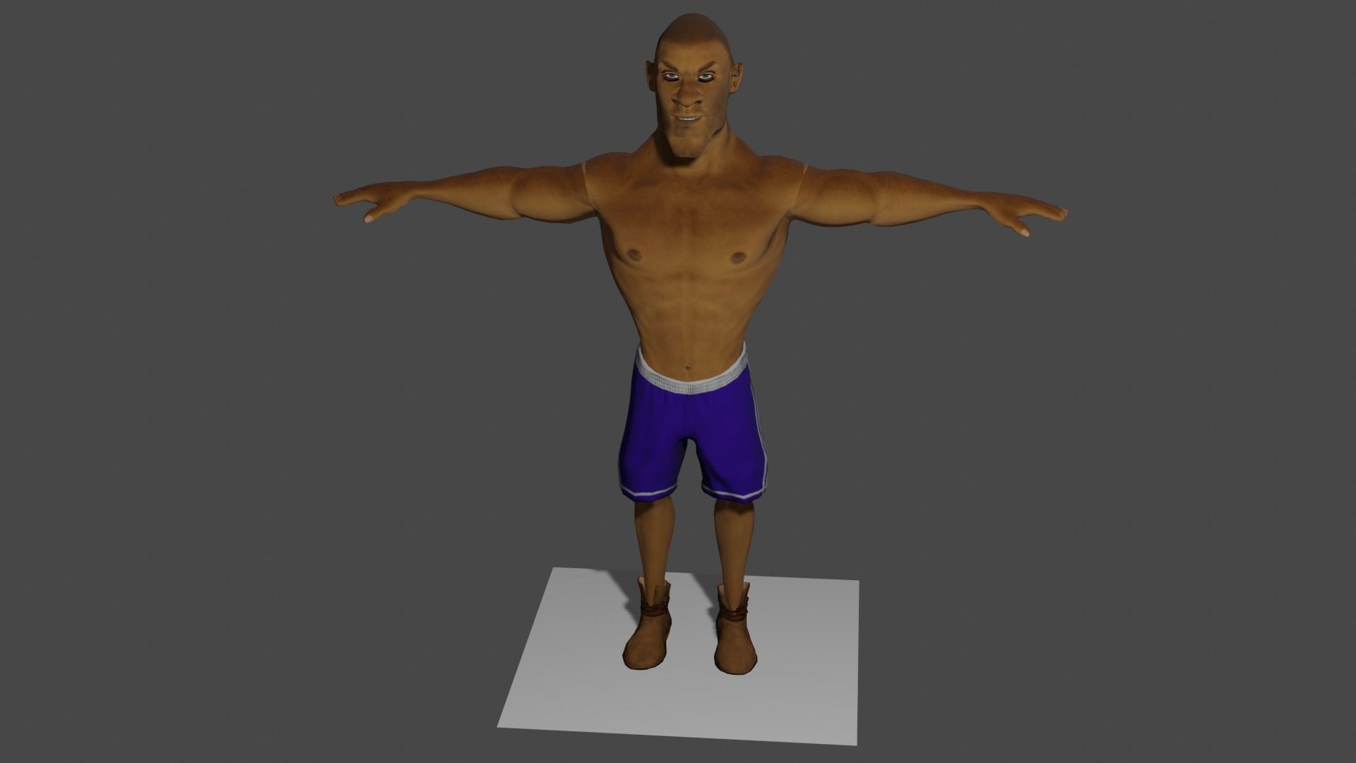 Black man stylised character fully rigged Low-poly 3D model_10
