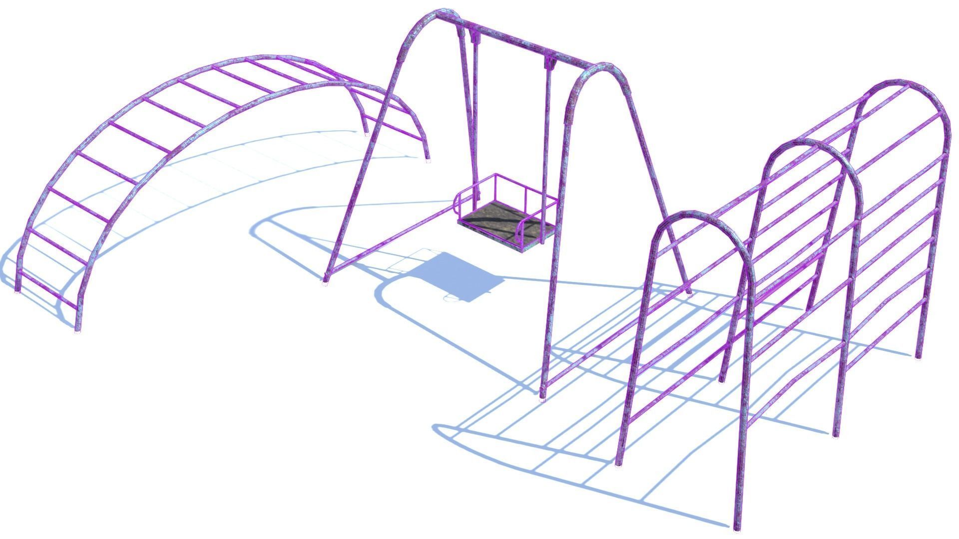 Rusty Playground Low-poly 3D model_7