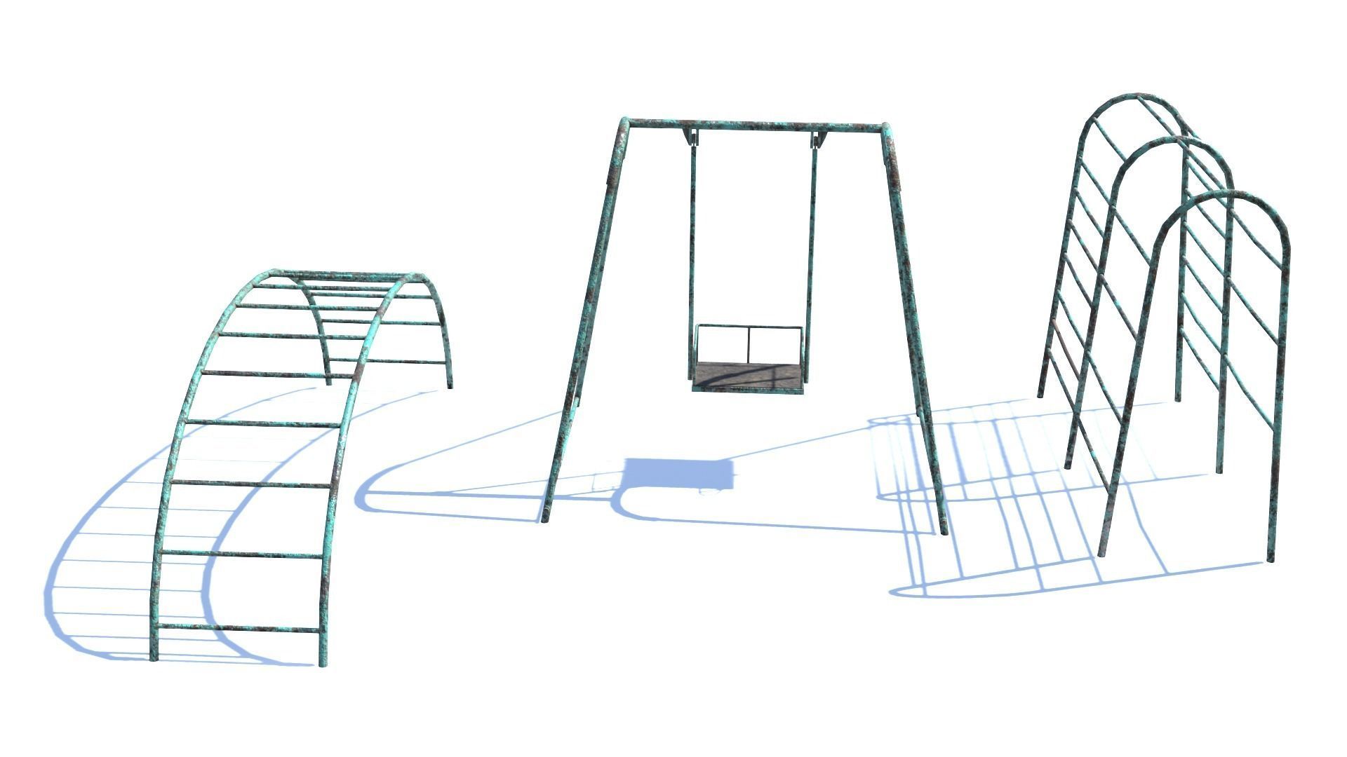 Rusty Playground Low-poly 3D model_1