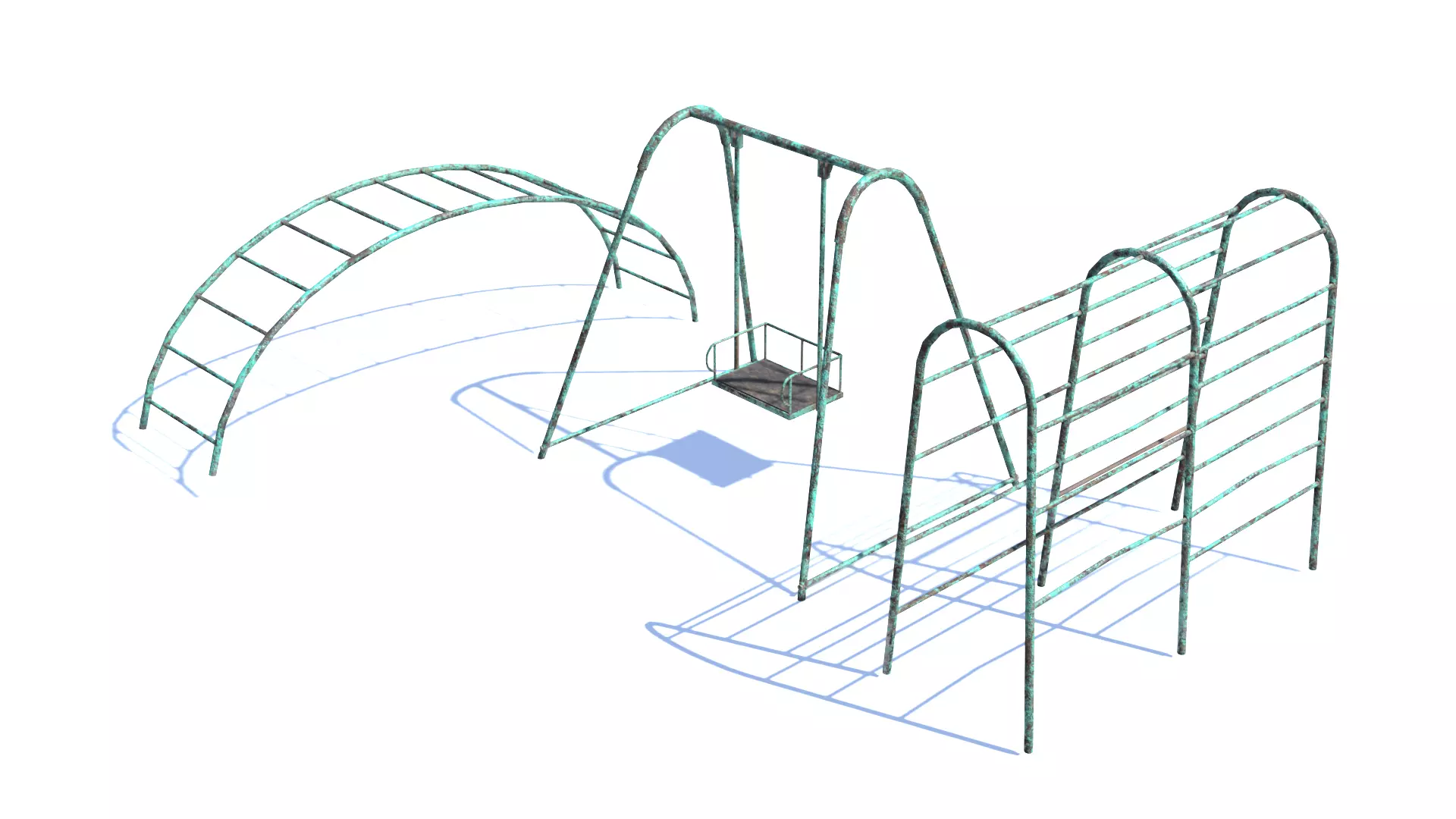 Rusty Playground Low-poly 3D model_0