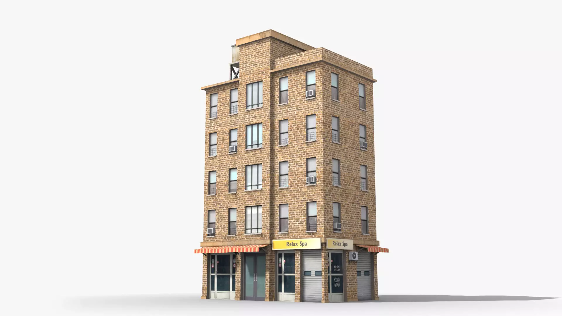 Apartment Building x7 Low-poly 3D model