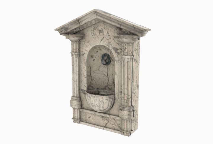 roman fountain Low-poly 3D model_1