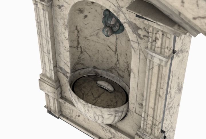 roman fountain Low-poly 3D model_31