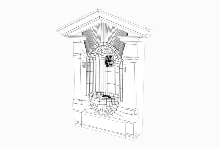 roman fountain Low-poly 3D model_3