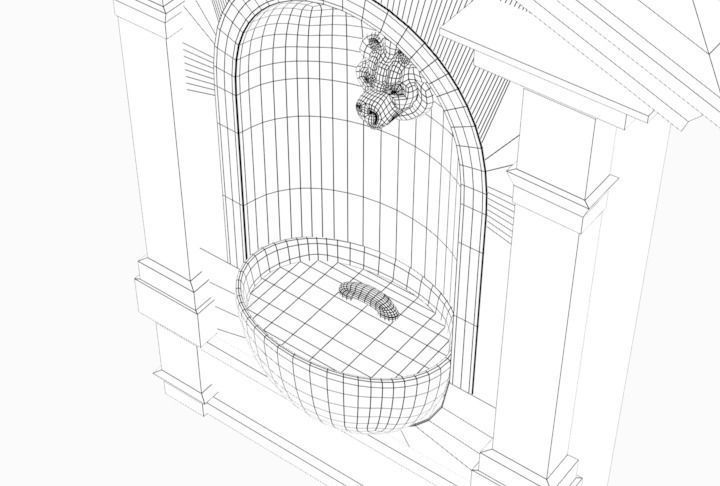 roman fountain Low-poly 3D model_29