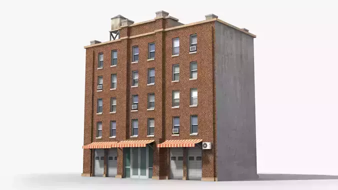 Apartment Building x8 Low-poly 3D model