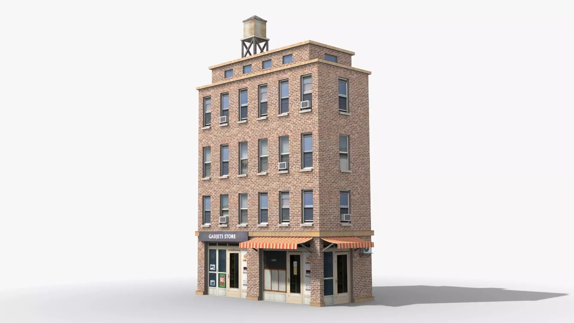 Apartment Building x9 Low-poly 3D model