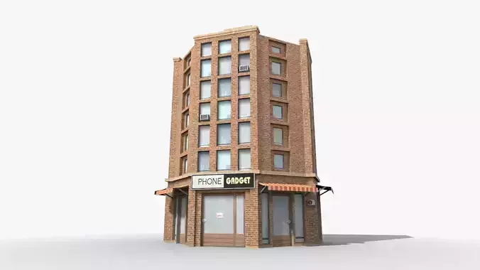 Apartment Building x10 Low-poly 3D model