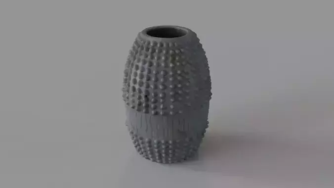Short Scoria Vase Gray