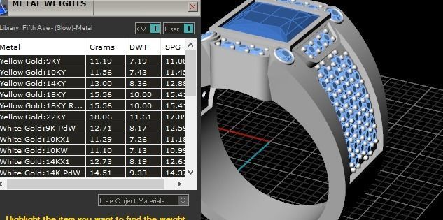 ring ring gold with sapphire and diamonds 3D print model_3