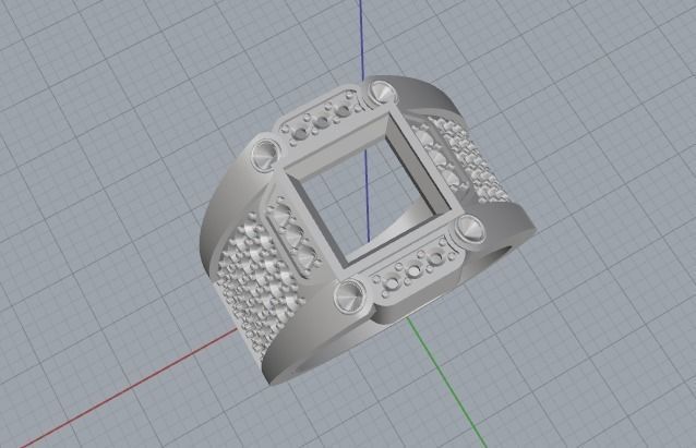 ring ring gold with sapphire and diamonds 3D print model_8