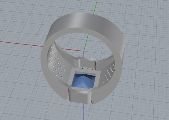 ring ring gold with sapphire and diamonds 3D print model_6