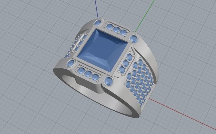 ring ring gold with sapphire and diamonds 3D print model_5