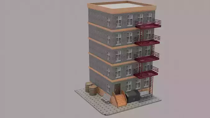 BUILDING with stairs and balconies