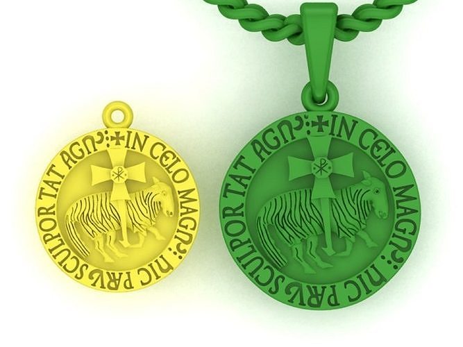 pendant Lamb of Cluny medal two options 3D print model