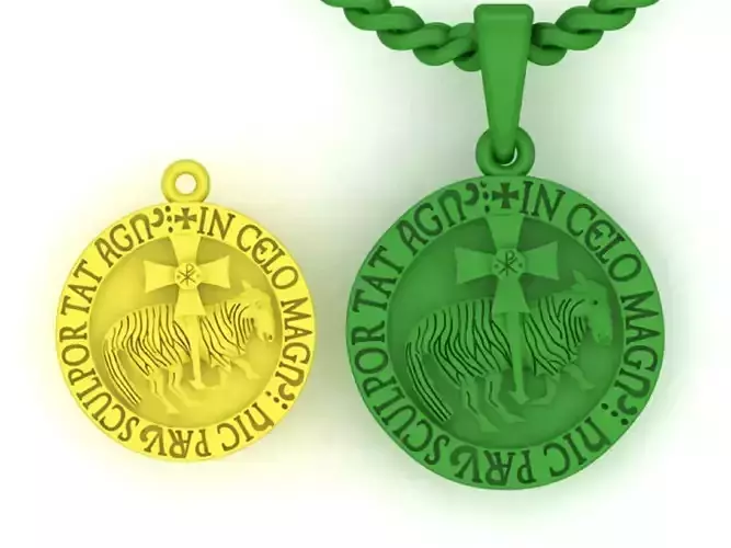 pendant Lamb of Cluny medal two options 3D print model