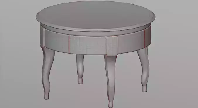 Table oval mirror 3D model