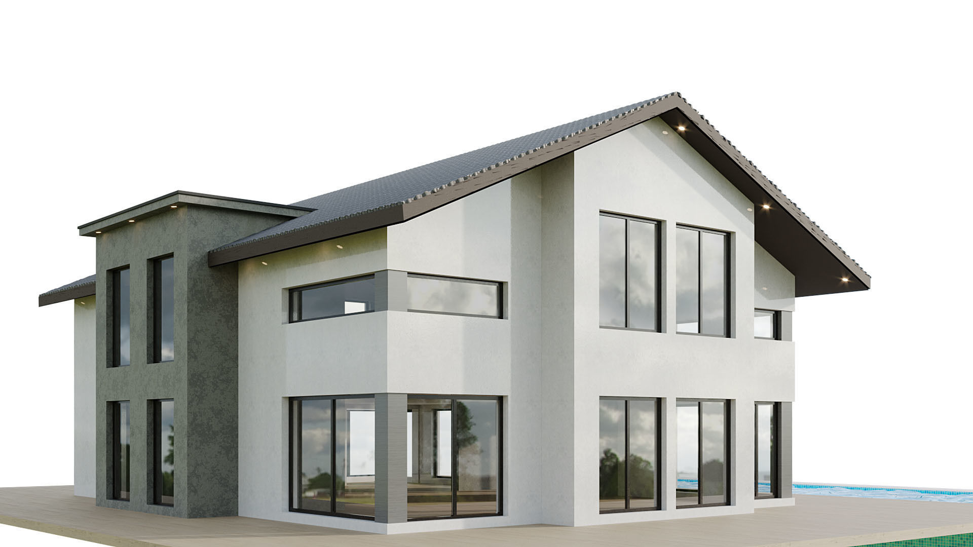 kolleksiya modren house N3 Low-poly 3D model_12