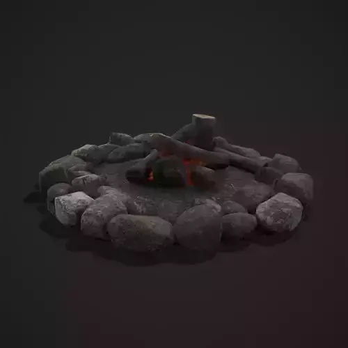 Small Fire Pit Low-poly 3D model