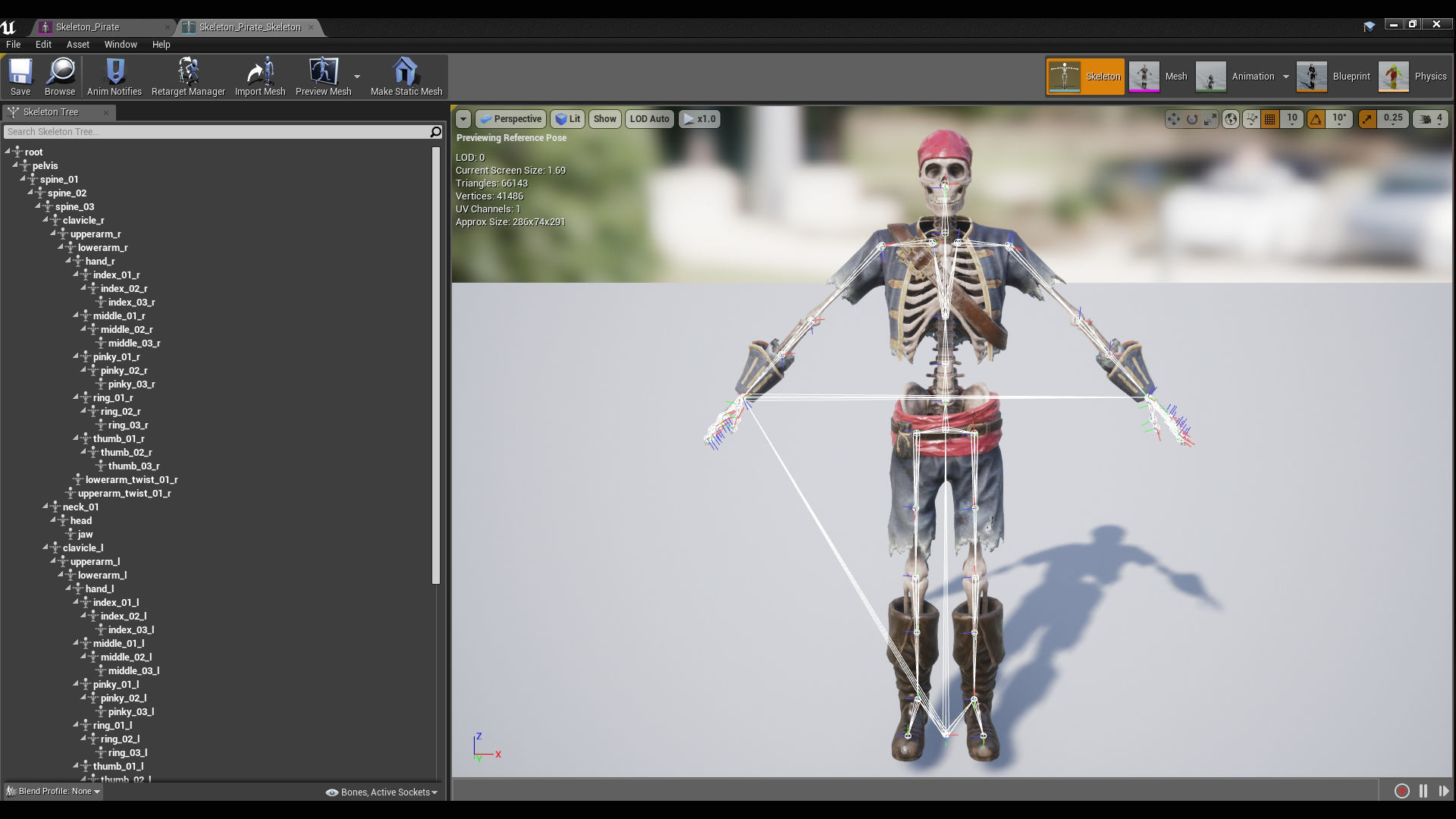 Skeleton Pirate Low-poly 3D model_8