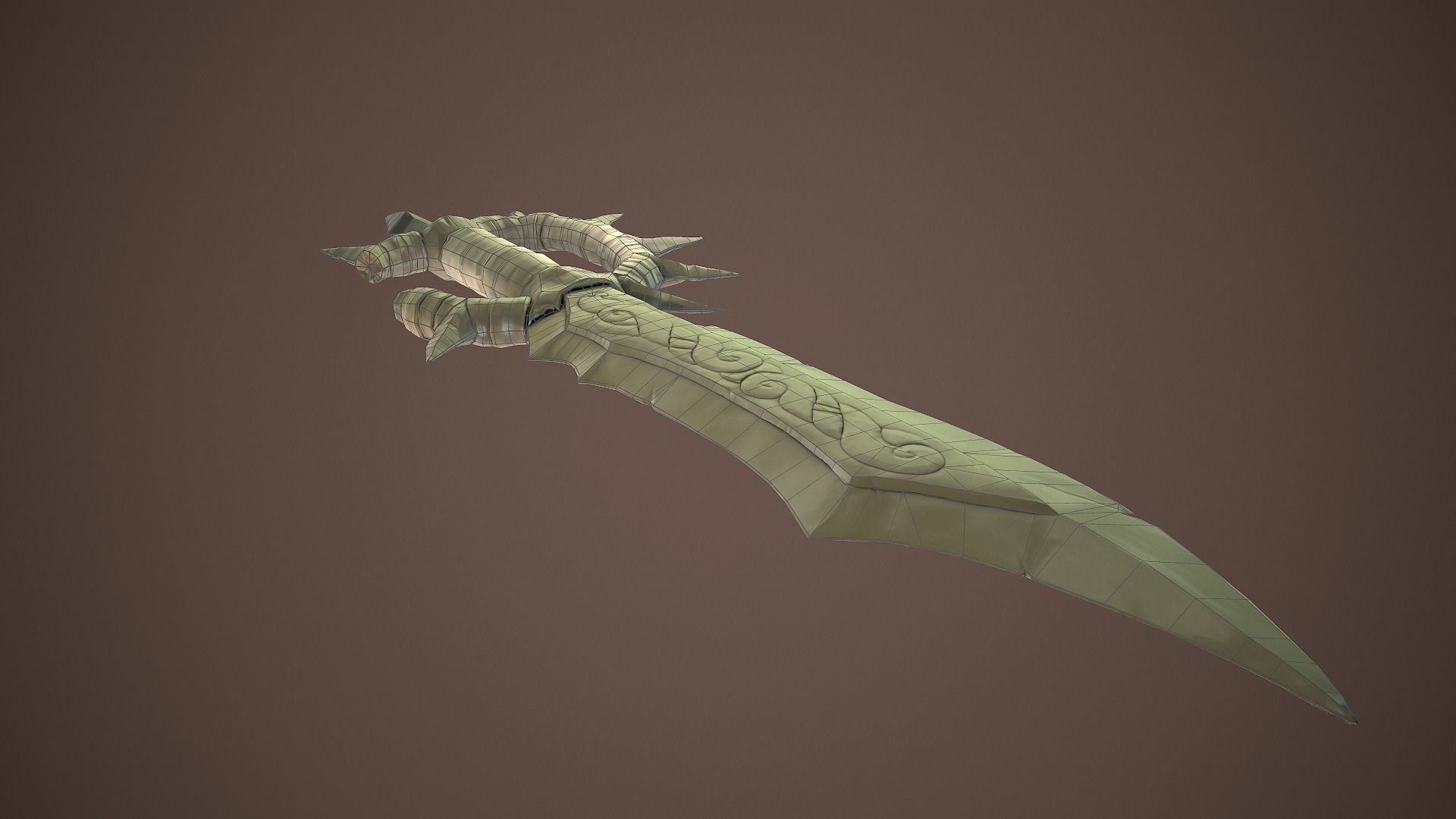 Stylized goblin dagger game ready PBR low-poly Free low-poly 3D model_15