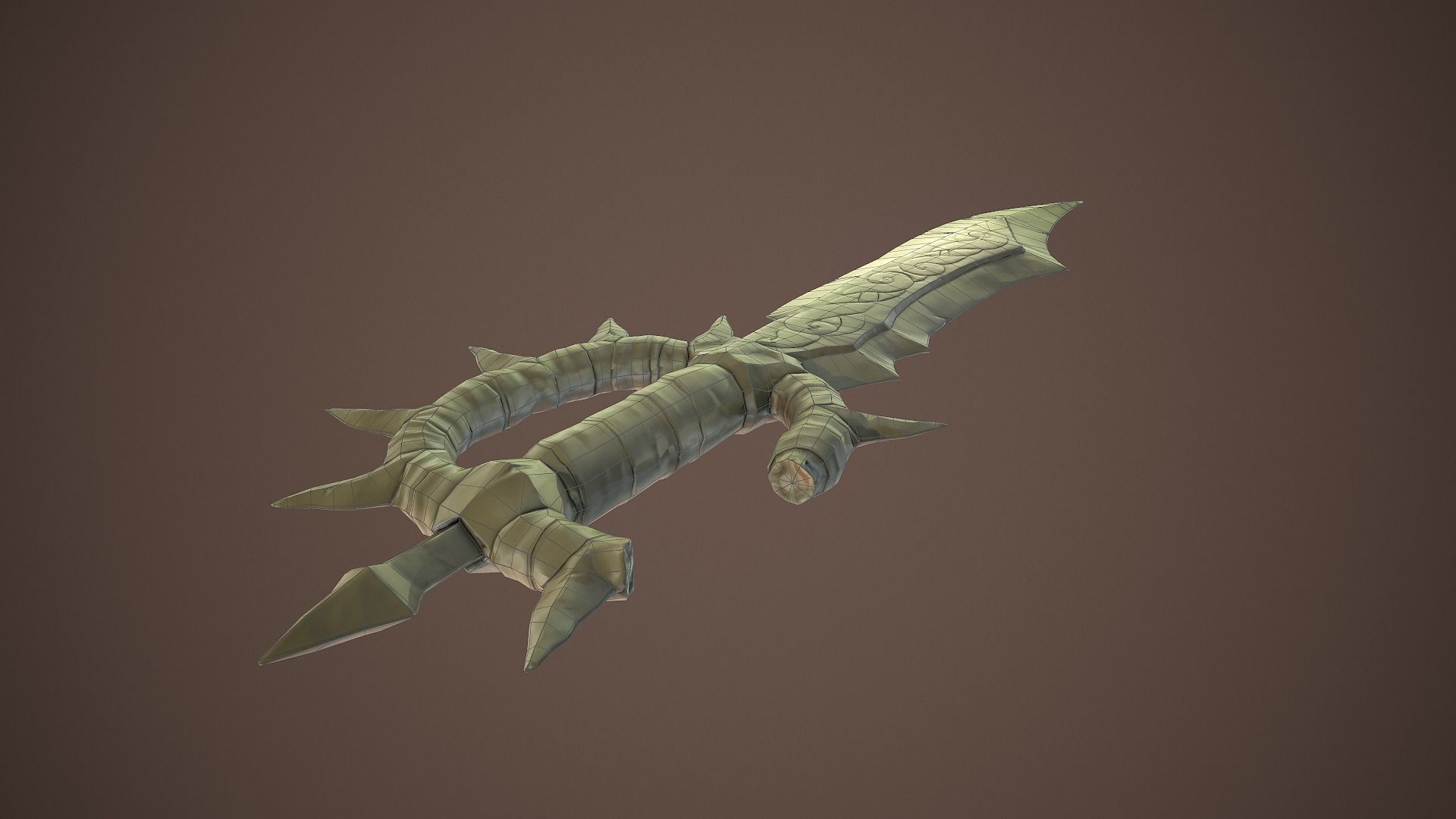 Stylized goblin dagger game ready PBR low-poly Free low-poly 3D model_17