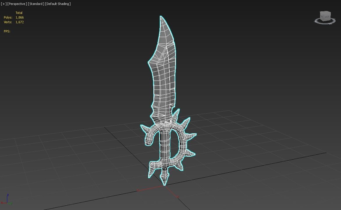 Stylized goblin dagger game ready PBR low-poly Free low-poly 3D model_20