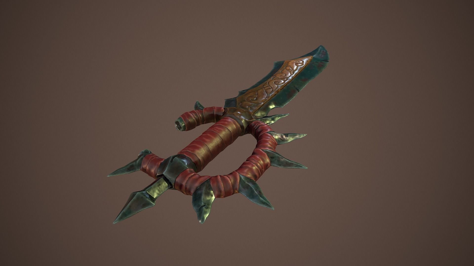 Stylized goblin dagger game ready PBR low-poly Free low-poly 3D model_12