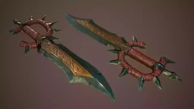 Stylized goblin dagger game ready PBR low-poly Free low-poly 3D model