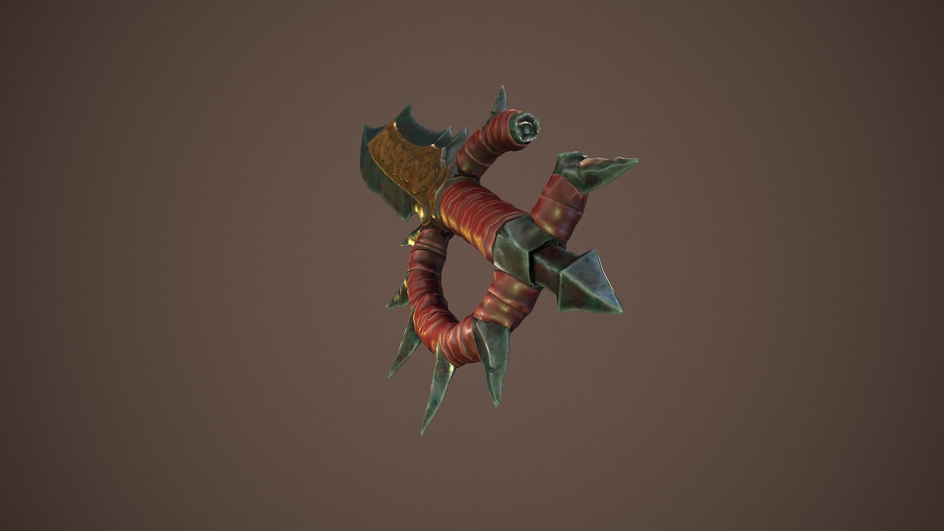 Stylized goblin dagger game ready PBR low-poly Free low-poly 3D model_10