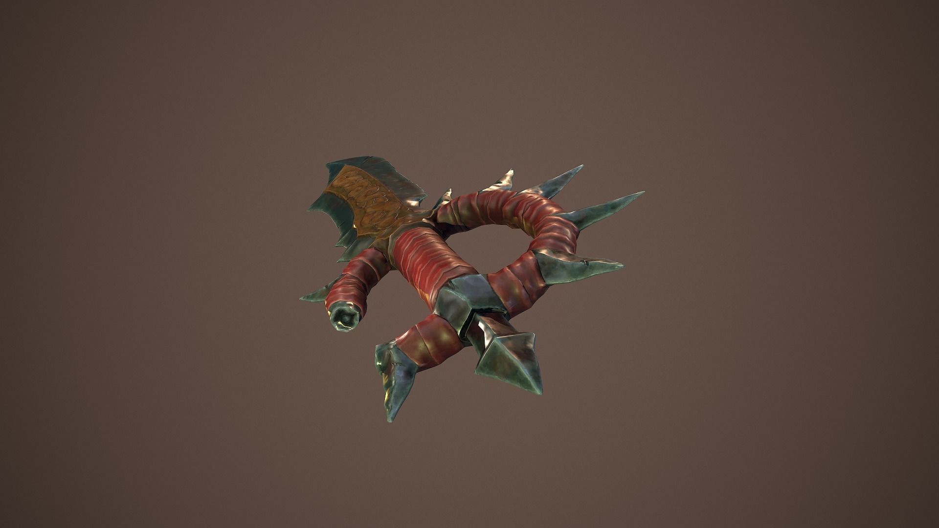 Stylized goblin dagger game ready PBR low-poly Free low-poly 3D model_9
