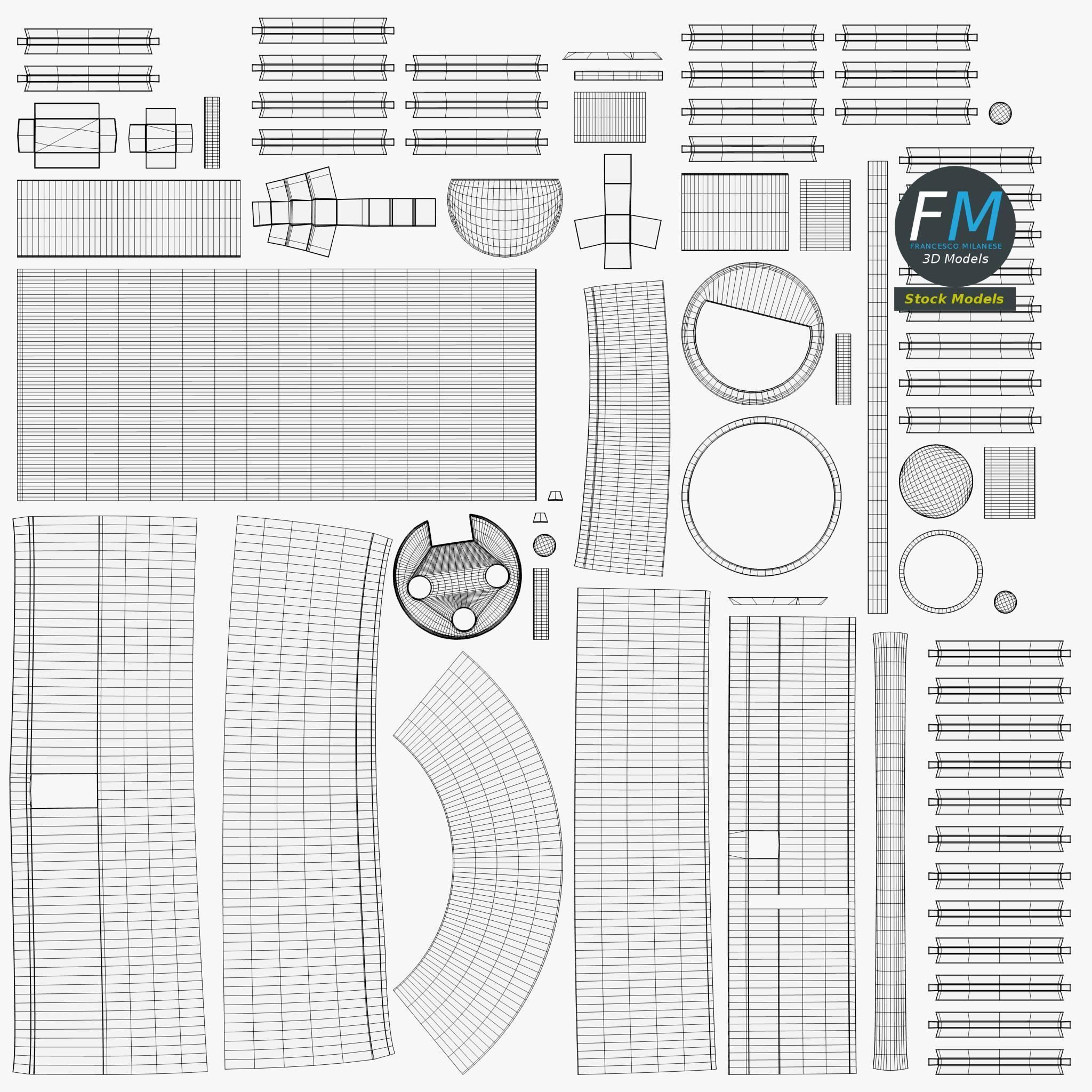 Female XLR audio connector 3D model_11