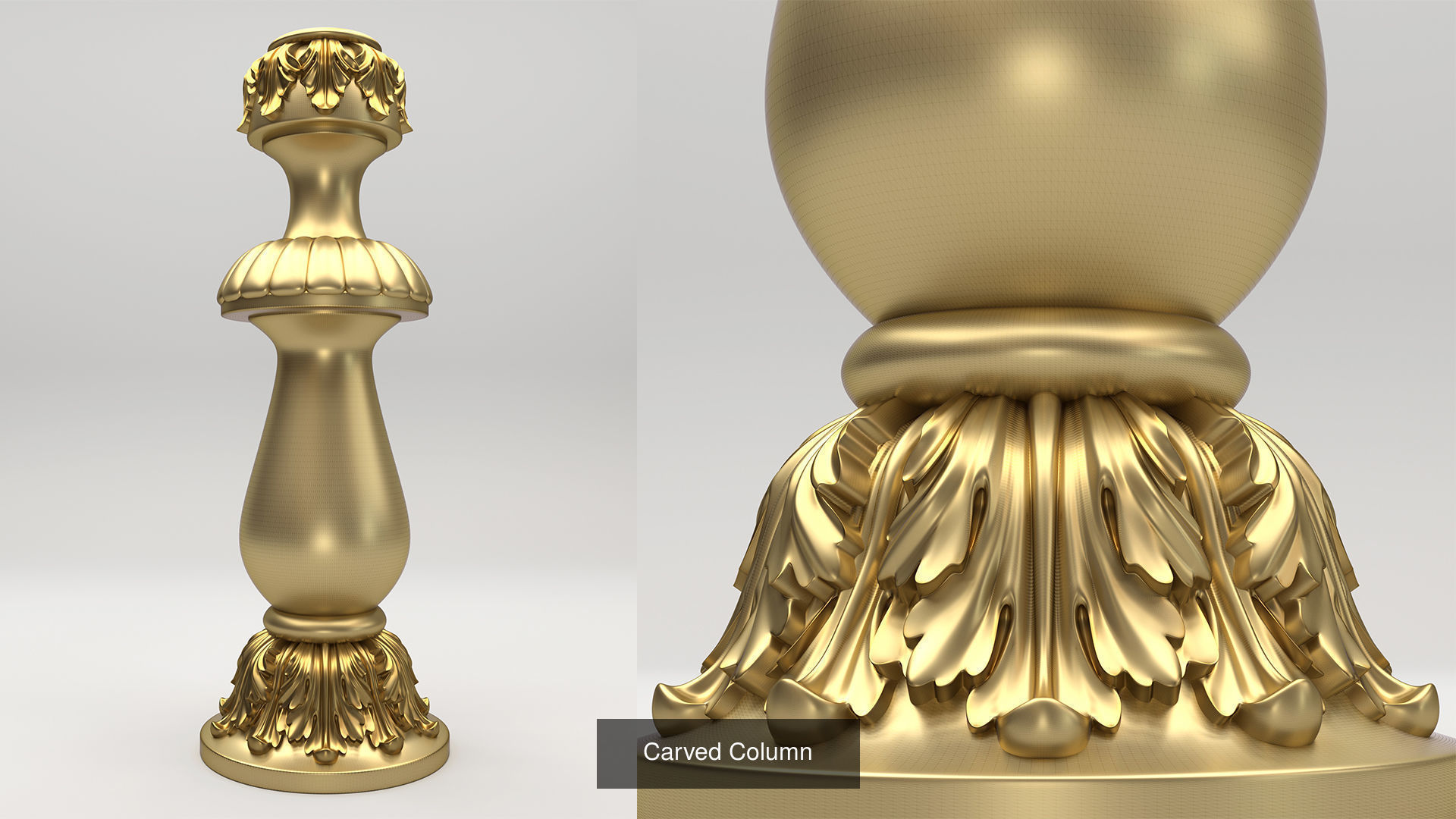 Carved Column 3D Model Collection_7