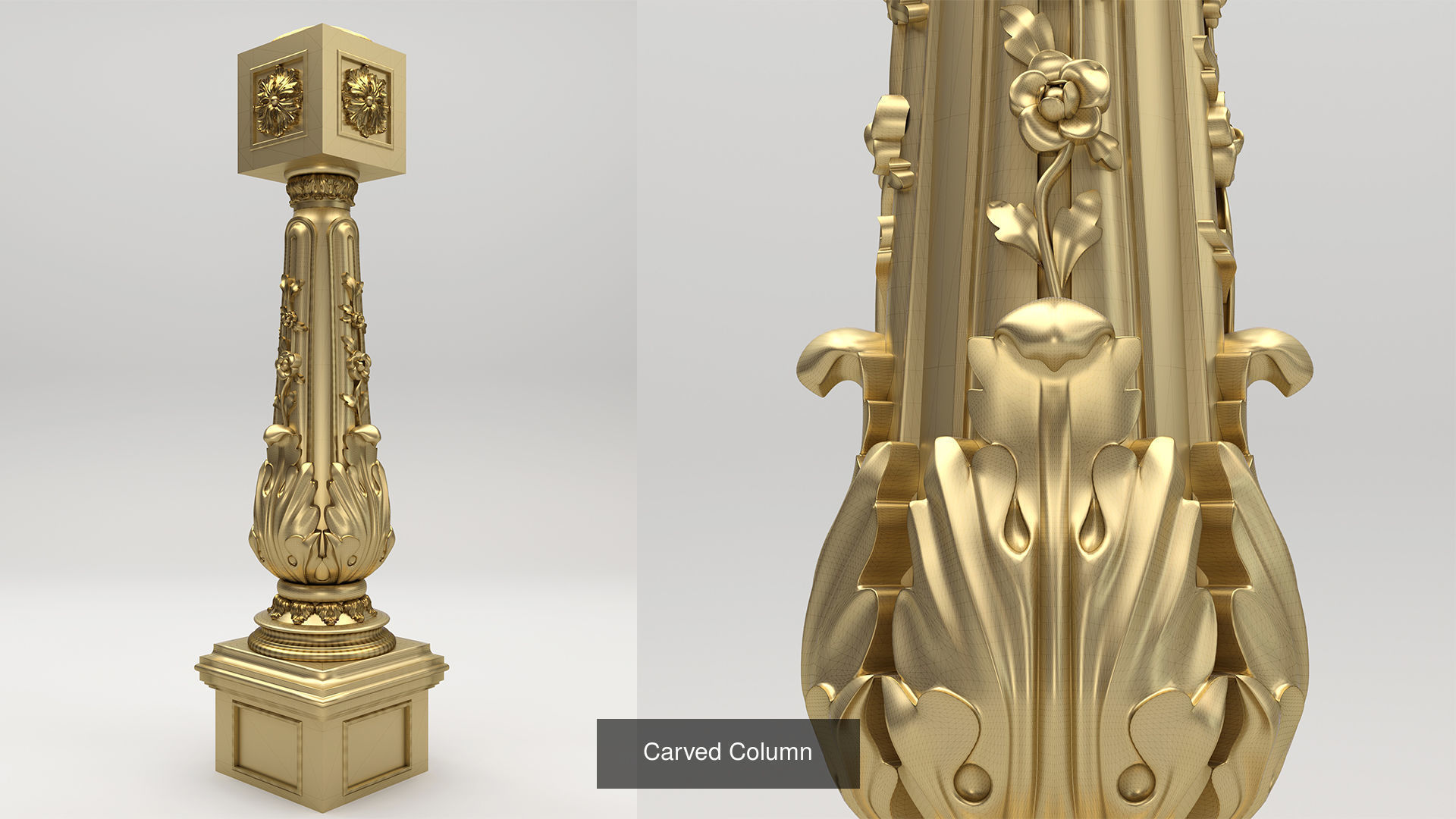 Carved Column 3D Model Collection_9