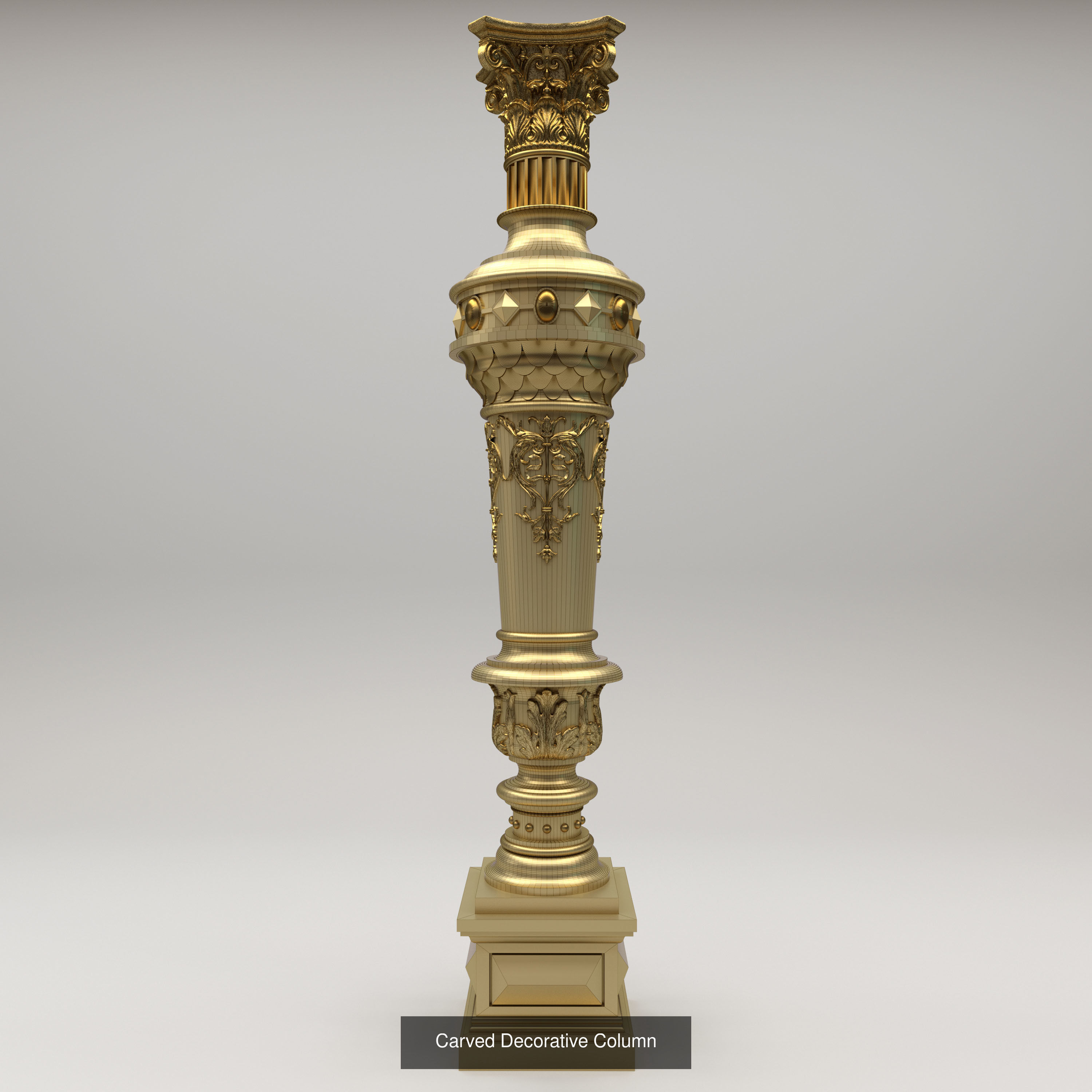 Carved Column 3D Model Collection_1