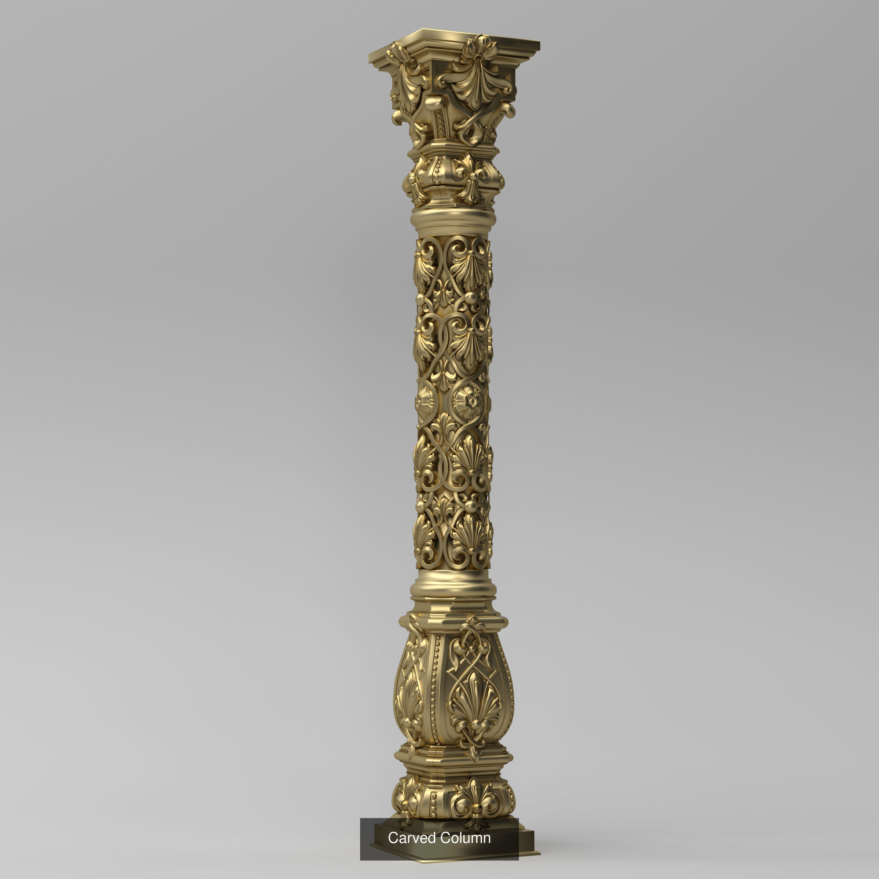 Carved Column 3D Model Collection_3